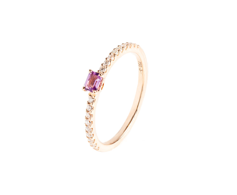 MINI BAGUETTE AMETHYST RING