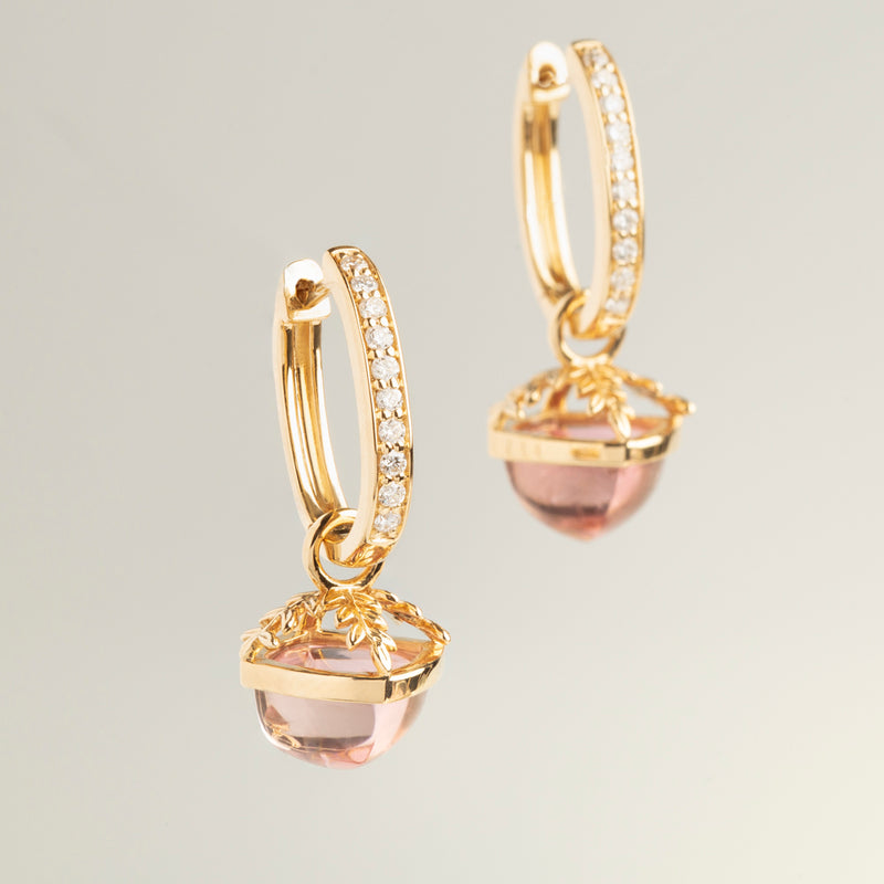 SECRET GARDEN TOURMALINE SUGARLOAF EARRINGS
